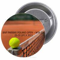 Przypinki buttony SPORT - BNP PARIBAS POLAND OPEN-WTA 250 znaczki badziki z grafiką