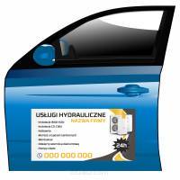 Magnes na samochód reklama magnetyczna usługi hydrauliczne