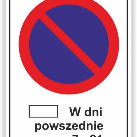 Znak drogowy Tablica informacyjna B39 strefa ograniczonego postoju -znak zakazu 60x60 cm