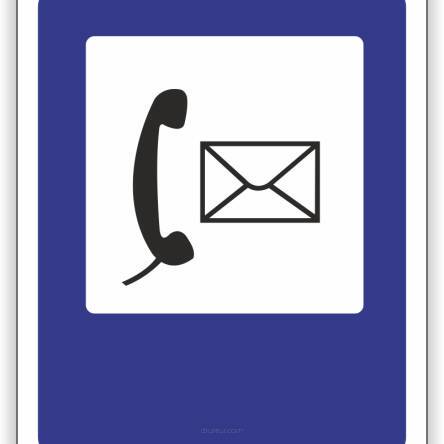 Znak drogowy Tablica informacyjna D25a poczta -znak informacyjny 60x60 cm