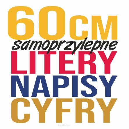 LITERY CYFRY SAMOPRZYLEPNE naklejki REKLAMA - 60 cm