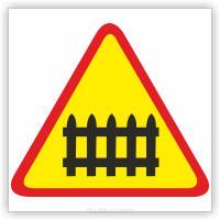 Znak drogowy Tablica informacyjna A-9 przejazd kolejowy z zaporami - znak ostrzegawczy 30x30 cm