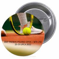 Przypinki buttony SPORT - BNP PARIBAS POLAND OPEN-WTA 250 znaczki badziki z grafiką