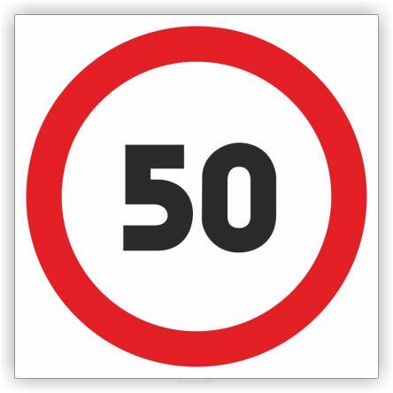 Znak drogowy Tablica informacyjna B33 ograniczenie prędkości -znak zakazu 60x60 cm