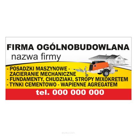 Baner reklamowy gotowe wzory banerów - Firma ogólnobudowlana