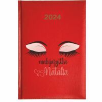 Kalendarz książkowy 2024 A5 tygodniowy z nadrukiem uv MAKIJAŻYSTKA NATALIA