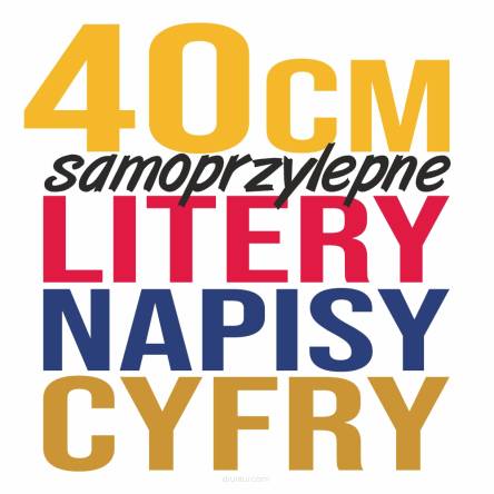 LITERY CYFRY SAMOPRZYLEPNE naklejki REKLAMA - 40 cm