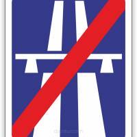 Znak drogowy Tablica informacyjna D10 koniec autostrady -znak informacyjny 30x30 cm