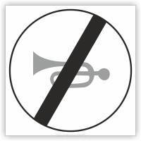 Znak drogowy Tablica informacyjna B30 koniec zakazu używania sygnałów dźwiękowych - znak zakazu 60x60 cm