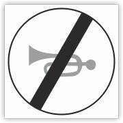 Znak drogowy Tablica informacyjna B30 koniec zakazu używania sygnałów dźwiękowych - znak zakazu 60x60 cm