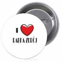 Przypinki buttony I LOVE RABKA-ZDRÓJ znaczki badziki z grafiką