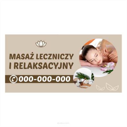 Baner reklamowy gotowe wzory banerów - Masaż leczniczy i relaksacyjny