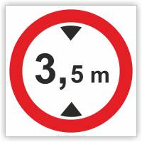 Znak drogowy Tablica informacyjna B16 zakaz wjazdu pojazdów o wysokości ponad ...m- znak zakazu 60x60 cm