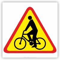 Znak drogowy Tablica informacyjna A-24 rowerzyści - znak ostrzegawczy 30x30 cm