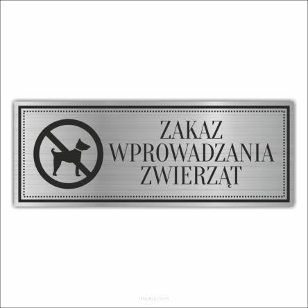 Tabliczka piktogram Grawerowana ZAKAZ ZWIERZĄT