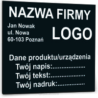 NADRUK TABLICZKA ZNAMIONOWA FIRMY z dibondu 10x10 TWÓJ NAPIS LOGO