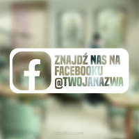 jednokolorowa Naklejka folia facebook twoja nazwa na witrynę drzwi szybę okno 30x17 cm