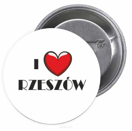 Przypinki buttony I LOVE RZESZÓW znaczki badziki z grafiką