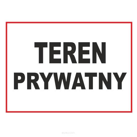 Tablica informacyjna teren prywatny