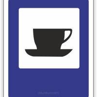 Znak drogowy Tablica informacyjna D27 bufet lub kawiarnia -znak informacyjny 60x60 cm