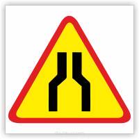 Znak drogowy Tablica informacyjna A-12a zwężenie jezdni- dwustronne - znak ostrzegawczy 30x30 cm