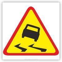 Znak drogowy Tablica informacyjna A-15 śliska jezdnia - znak ostrzegawczy 30x30 cm