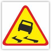 Znak drogowy Tablica informacyjna A-15 śliska jezdnia - znak ostrzegawczy 30x30 cm