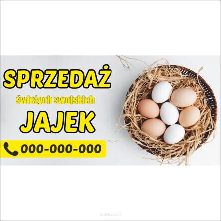 Baner reklamowy JAJA WIEJSKIE duża reklama 200x100