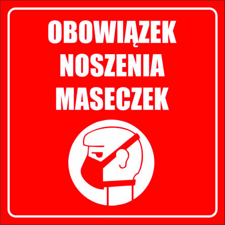 Naklejki obowiązek noszenia maseczek 