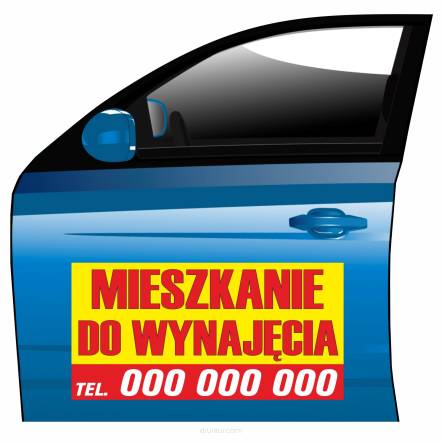 Magnes na samochód reklama magnetyczna mieszkanie do wynajęcia