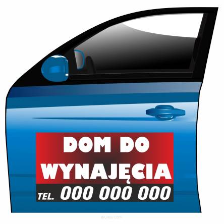 Magnes na samochód reklama magnetyczna dom do wynajęcia 