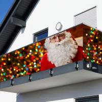 Mikołaj Światełka Świąteczne Osłona balkonowa