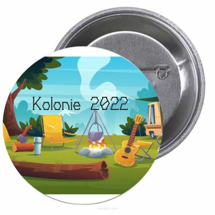 Przypinki buttony KOLONIE 2022 znaczki badziki z grafiką