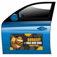 Magnes na samochód reklama magnetyczna burgery