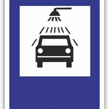 Znak drogowy Tablica informacyjna D26b Myjnia -znak informacyjny 40x40 cm