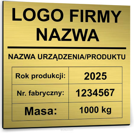 NADRUK TABLICZKA ZNAMIONOWA FIRMY z dibondu 10x10 cm TWÓJ NAPIS LOGO złota