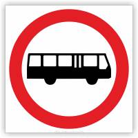 Znak drogowy Tablica informacyjna B3a zakaz wjazdu autobusów - znak zakazu 60x60 cm