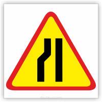 Znak drogowy Tablica informacyjna A-12c zwężenie jezdni- lewostronne - znak ostrzegawczy 30x30 cm
