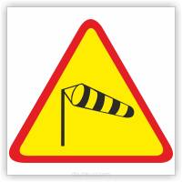 Znak drogowy Tablica informacyjna A-19 boczny wiatr - znak ostrzegawczy 30x30 cm