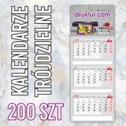 Kalendarze reklamowe trójdzielne 2024 - 200 szt.