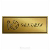 Tabliczka Złota Srebrna na drzwi SALA ZABAW piktogram nierdzewna grawer 
