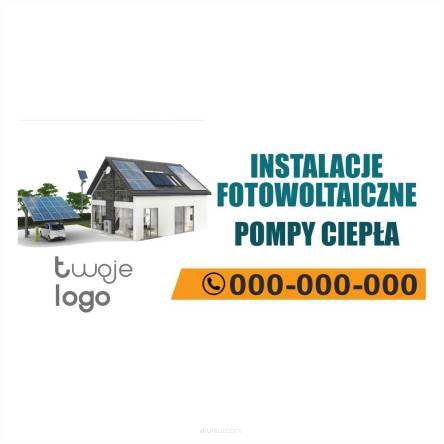 Baner reklamowy gotowe wzory banerów - Instalacje fotowoltaiczne, pompy ciepła