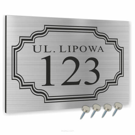 METALOWA TABLICA ADRESOWA NAZWA ULICY ALUMINIUM napis w ramce 40x30 cm dibond