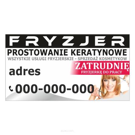 Baner reklamowy gotowe wzory banerów - Fryzjer