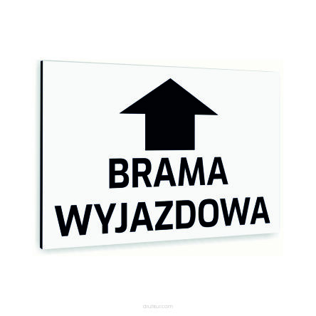 Tabliczka znak informacyjny 40x30 BIAŁA BRAMA WYJAZDOWA  Aluminiowa