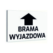 Tabliczka znak informacyjny 40x30 BIAŁA BRAMA WYJAZDOWA  Aluminiowa