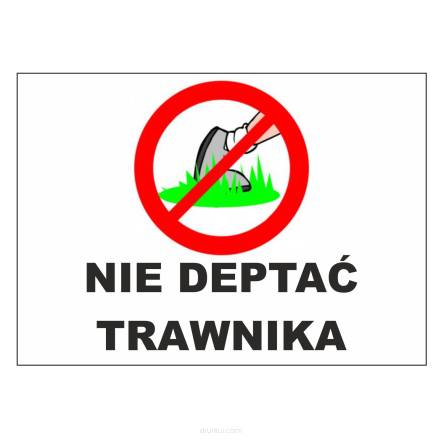 Tablica informacyjna nie deptać trawnika