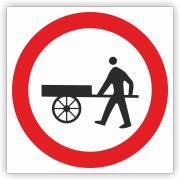 Znak drogowy Tablica informacyjna B12 zakaz wjazdu wózków ręcznych - znak zakazu 30x30 cm