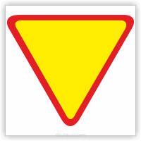 Znak drogowy Tablica informacyjna A-7 ustąp pierwszeństwa - znak ostrzegawczy 30x30 cm