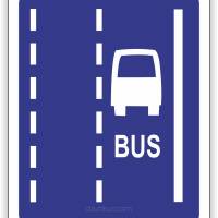 Znak drogowy Tablica informacyjna D12 Pas ruchu dla autobusów -znak informacyjny 30x30 cm